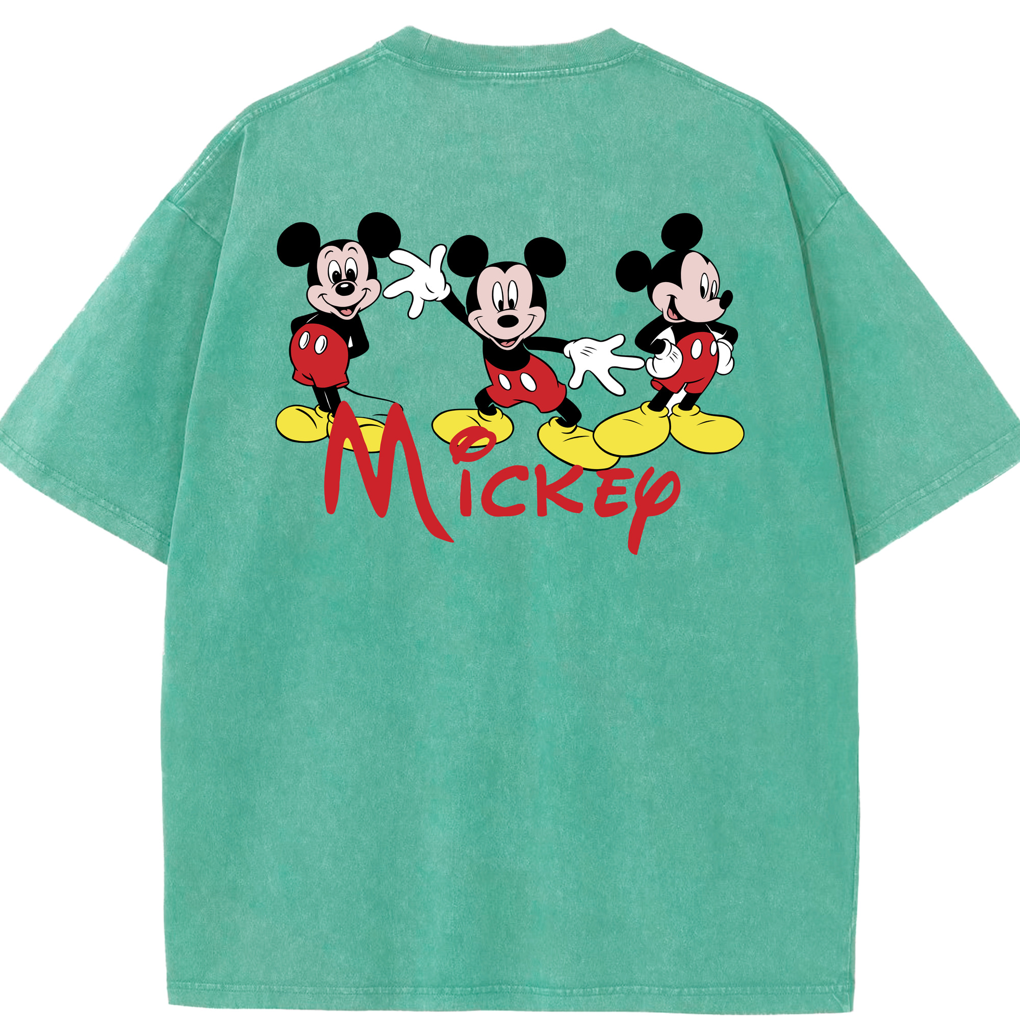 （画像用） ミッキーマウス Mickey Mouse 綿100% ヴィンテージ風 半袖Tシャツ（背面プリント）